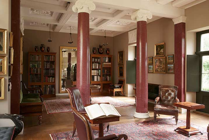 The Library at Coed Mawr, seen from the Drawing Room.